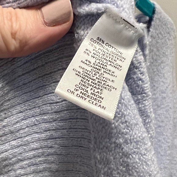 LOFT Light Blue V-Neck Tunic Sweater - Size L - Picture 7 of 7